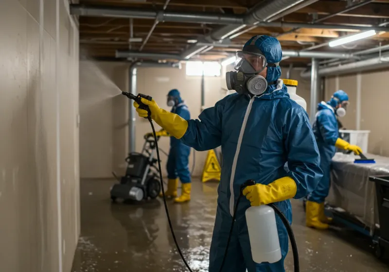 Basement Sanitization and Antimicrobial Treatment process in Wellesley, MA